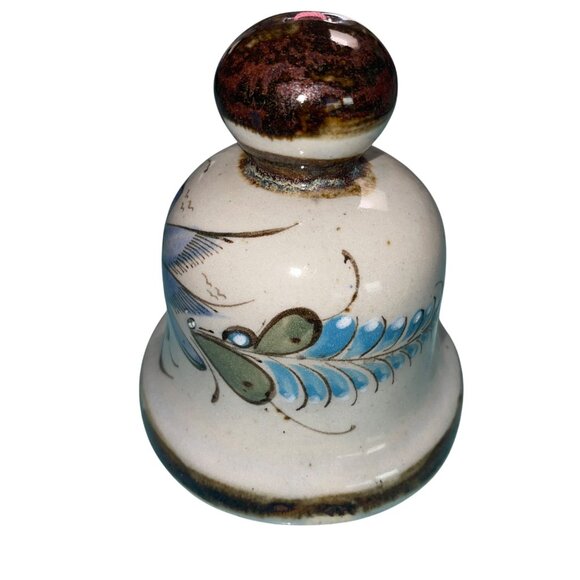 Ken Edwards Vintage Tonala Pottery Bell Folk Art Hand Painted Mexico - Picture 7 of 7